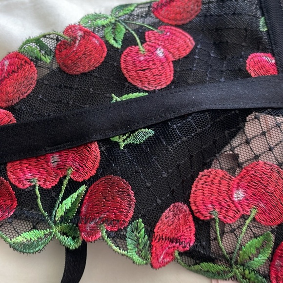 Victoria’s Secret cherry garter belt. Nwt - Picture 2 of 4